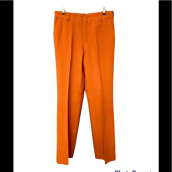 VTG Unbranded Orange Polyester Knit Pants for Women - Picture 1 of 3